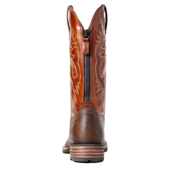 Ariat Hybrid Big Boy Back Zip Western Boot Orange | GDX8i8YU