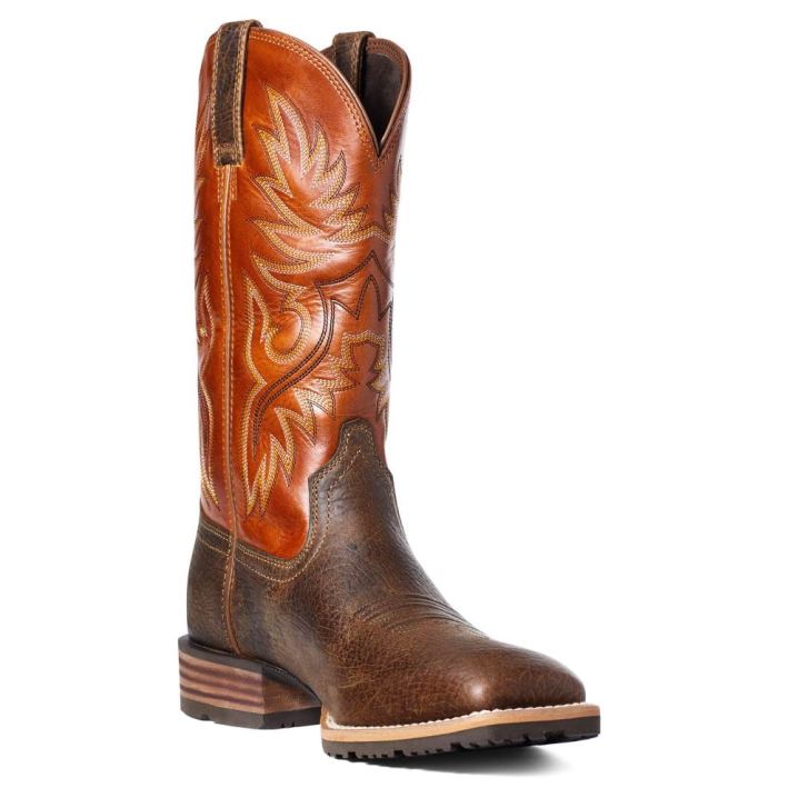 Ariat Hybrid Big Boy Back Zip Western Boot Orange | GDX8i8YU