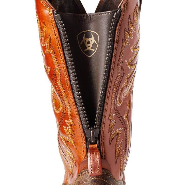 Ariat Hybrid Big Boy Back Zip Western Boot Orange | GDX8i8YU