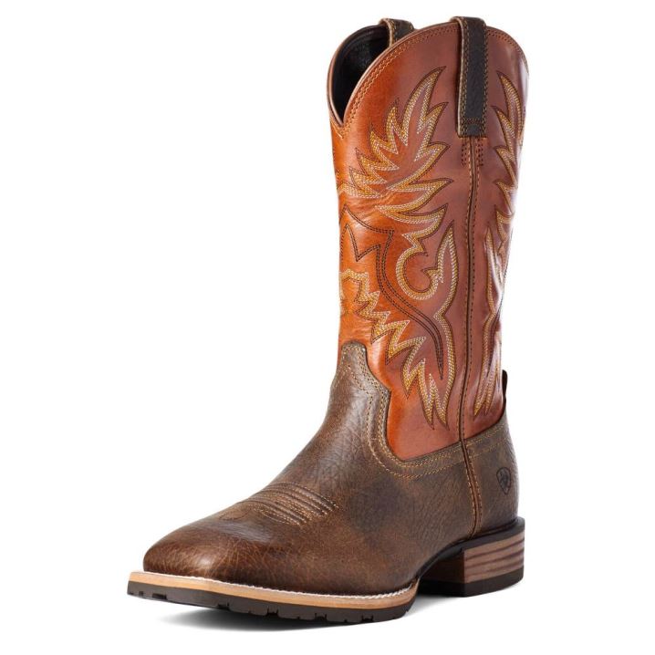 Ariat Hybrid Big Boy Back Zip Western Boot Orange | GDX8i8YU