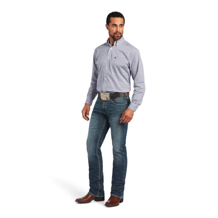 Ariat Ilan Stretch Klassische Fit Shirt Weiß | Qz2Anuuw