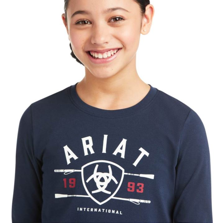 Ariat Int'l Logo T-Shirt Navy | NGOnLfQC