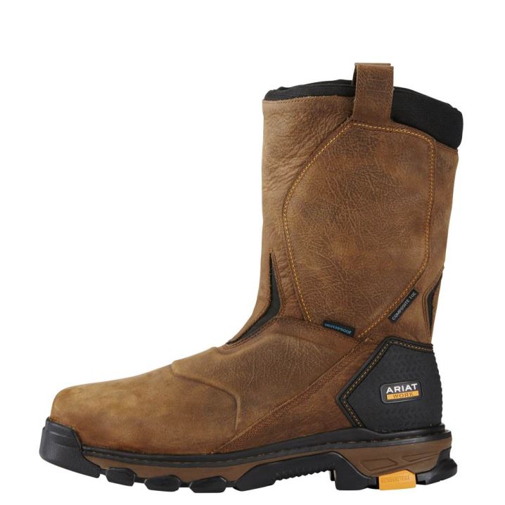 Ariat Intrepid Pull-On Wasserdichte Composite Kappe Arbeits Boot Braun | nSUW4W5S