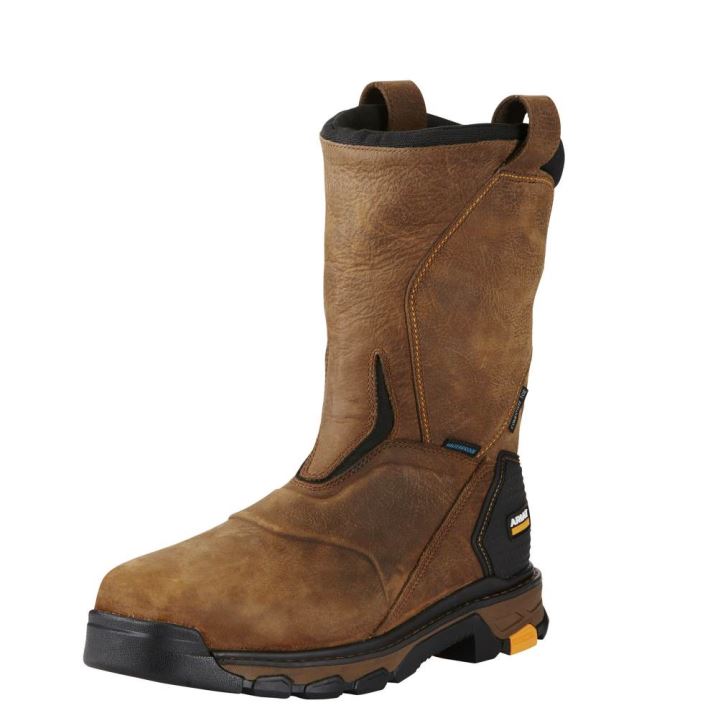 Ariat Intrepid Pull-On Wasserdichte Composite Kappe Arbeits Boot Braun | nSUW4W5S