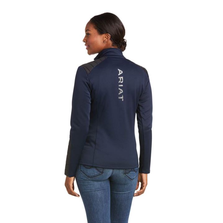 Ariat Ismay 1/2 Zip Sweatshirt Dunkelblau | Z936ZKng