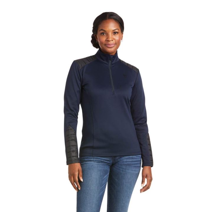 Ariat Ismay 1/2 Zip Sweatshirt Dunkelblau | Z936ZKng