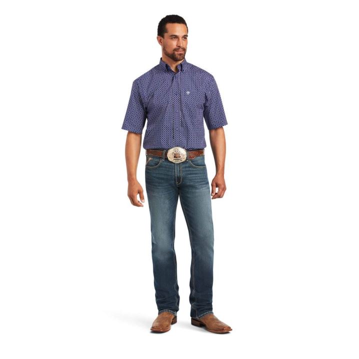 Ariat Izaak Klassische Fit Shirt Navy | owjk6gUT