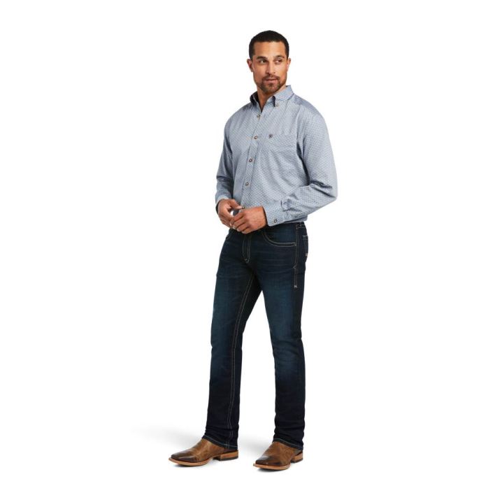 Ariat Javon Klassische Fit Shirt Navy | 5z2p171A