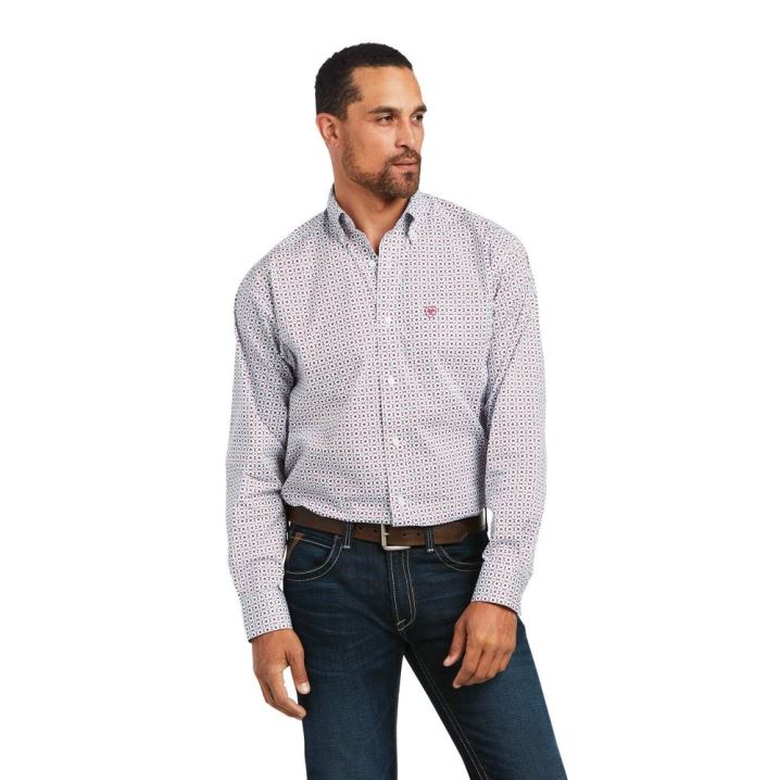 Ariat Jonathon Stretch Klassische Fit Shirt Weiß | DDadfH6t