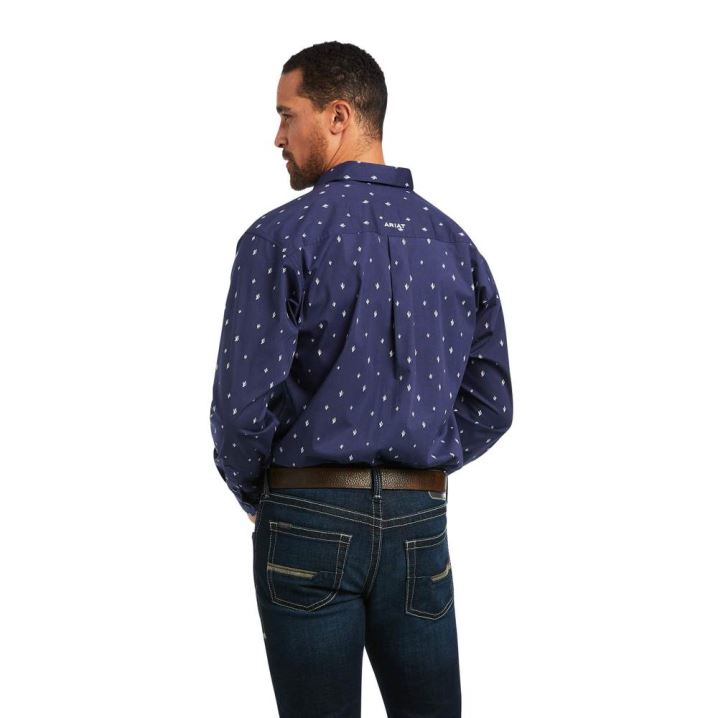 Ariat Jovanni Stretch Klassische Fit Shirt Navy | PDLNzXQc