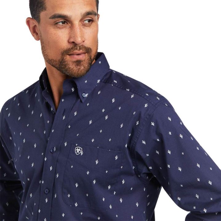 Ariat Jovanni Stretch Klassische Fit Shirt Navy | PDLNzXQc