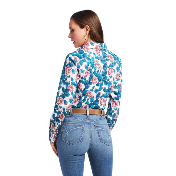 Ariat Kirby Stretch Shirt Hibiscus Cactus Print | xD7rK0Nw