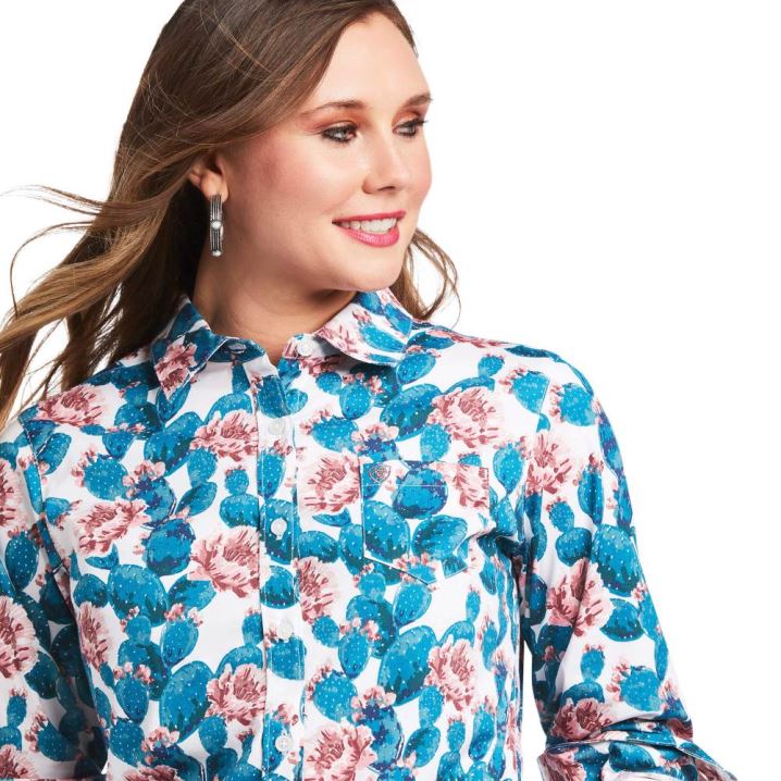 Ariat Kirby Stretch Shirt Hibiscus Cactus Print | xD7rK0Nw