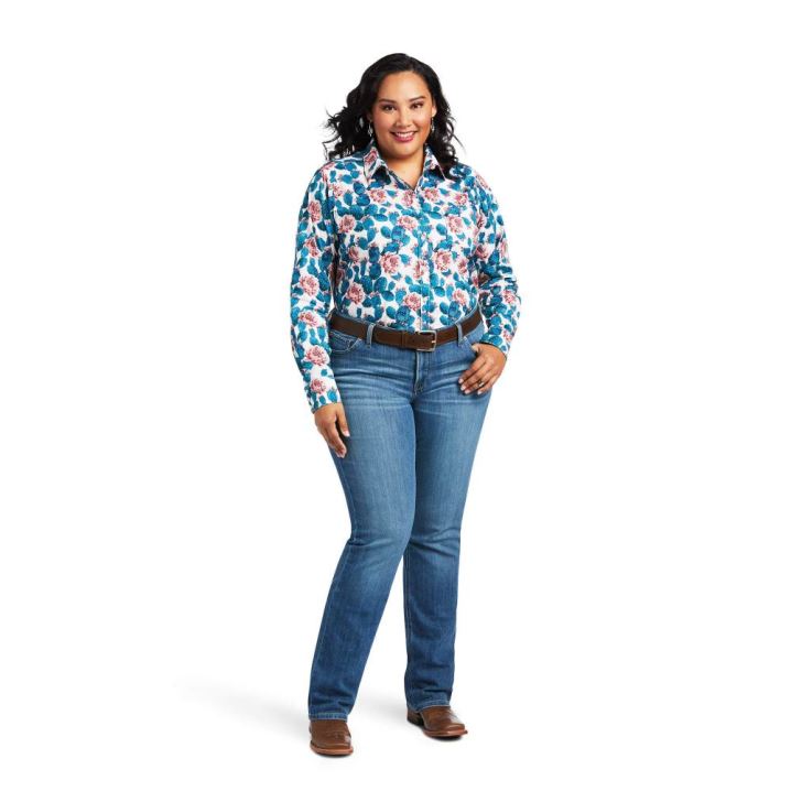 Ariat Kirby Stretch Shirt Hibiscus Cactus Print | xD7rK0Nw