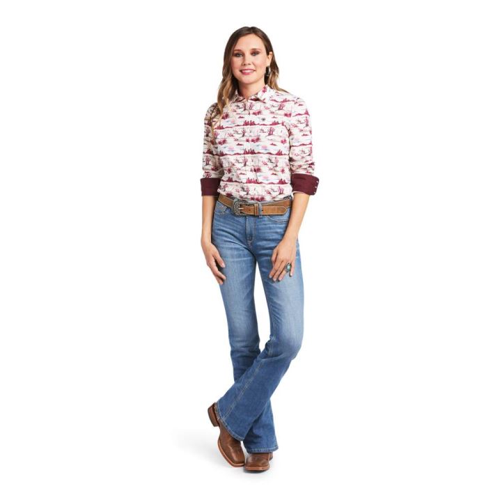 Ariat Kirby Stretch Shirt Yuma Landscape Print | T4MAQAtU