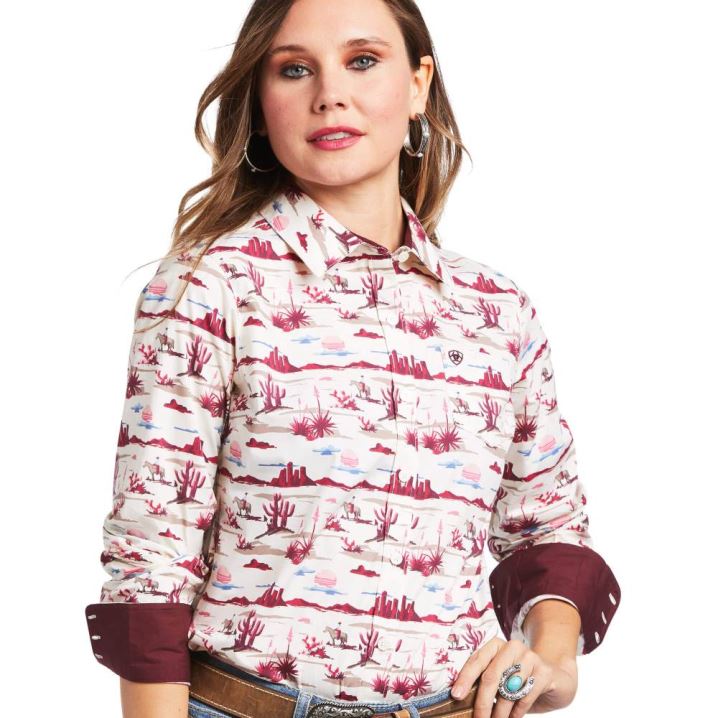 Ariat Kirby Stretch Shirt Yuma Landscape Print | T4MAQAtU