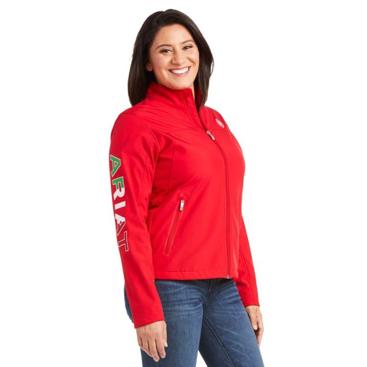 Ariat Klassische Team Softshell MEXICO Jacket Rot | t4LQ5Ck1