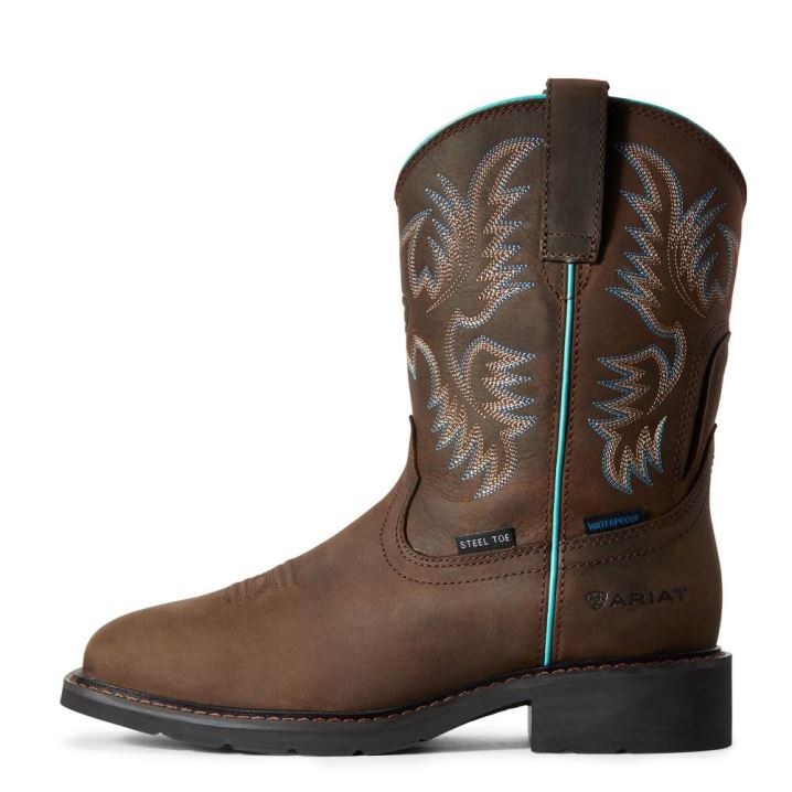 Ariat Krista Wasserdichte Steel Kappe Arbeits Boot Dunkelbraun | lssH6Ccg