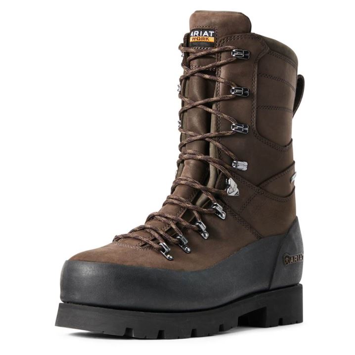 Ariat Linesman Ridge 10" GORE-TEX Composite Kappe Arbeits Boot Braun | YsNeAHyO