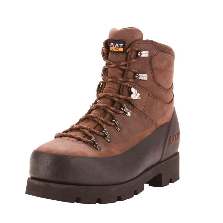 Ariat Linesman Ridge 6" GORE-TEX Composite Kappe Arbeits Boot Braun | wZFRAs8i