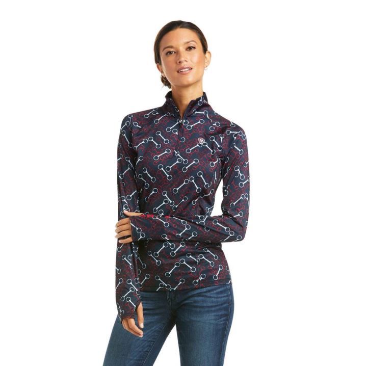 Ariat Lowell 2.0 1/4 Zip Baselayer Team Print | 9qYB7hTL