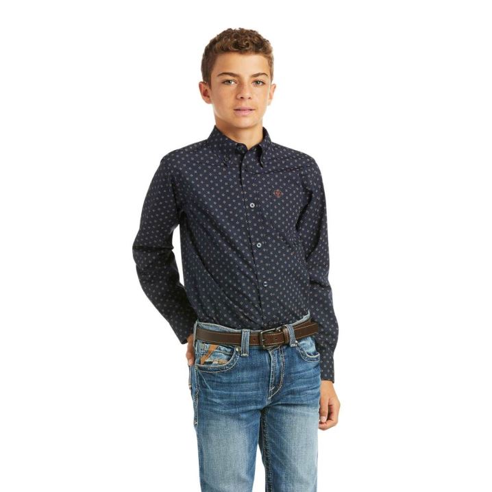 Ariat Mayfield Klassische Fit Shirt Navy | eZN10ugU