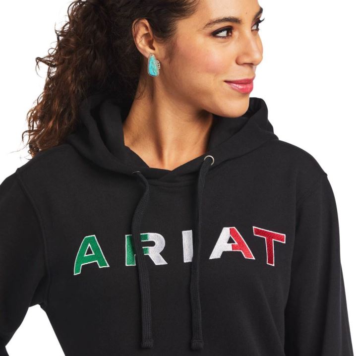 Ariat Mexico Hoodie Schwarz | 3gbDR0L1