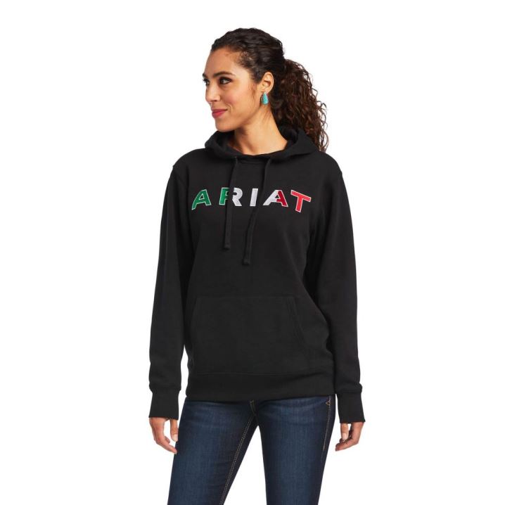 Ariat Mexico Hoodie Schwarz | 3gbDR0L1