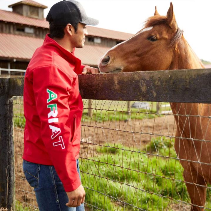 Ariat New Team Softshell MEXICO Jacket Rot | aGUcl8XX