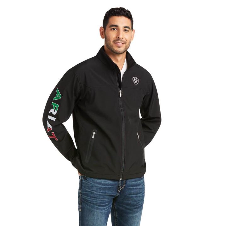 Ariat New Team Softshell MEXICO Jacket Schwarz | 8MJRpS8P