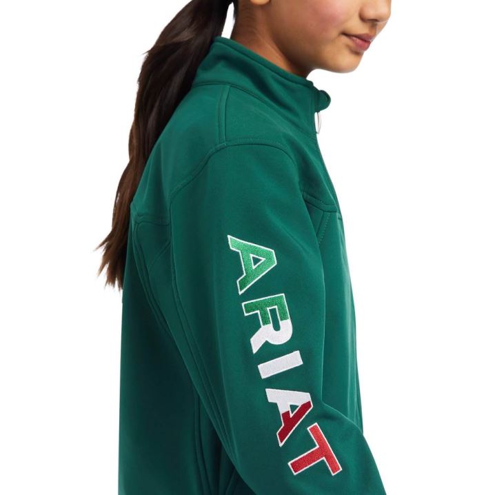 Ariat New Team Softshell MEXICO Jacket Verde | CYUi8pKC