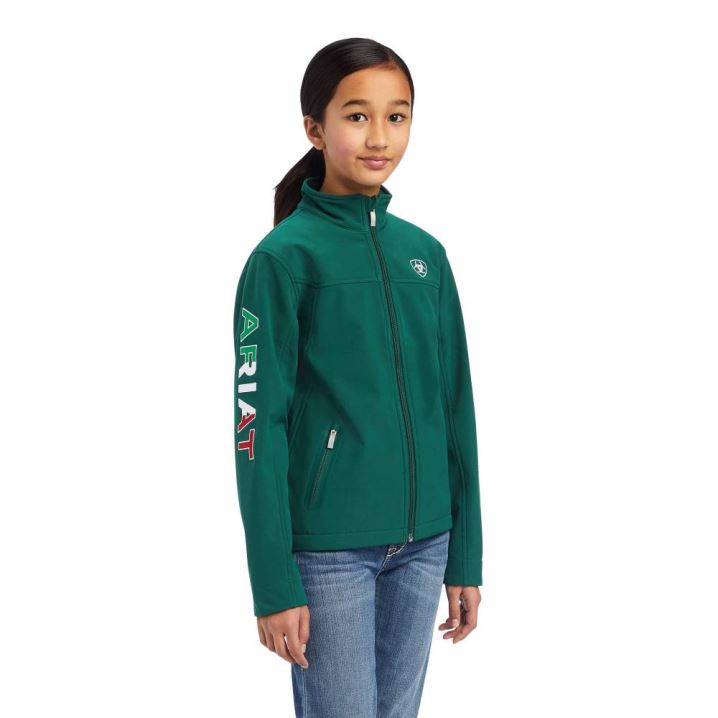 Ariat New Team Softshell MEXICO Jacket Verde | CYUi8pKC