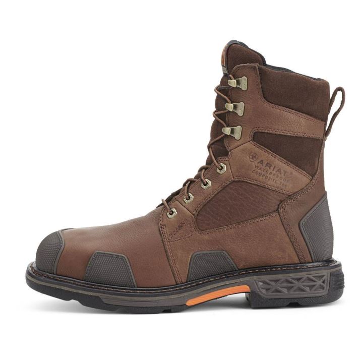 Ariat OverDrive 8" Weite Square Kappe Wasserdichte Composite Kappe Arbeits Boot Braun | F7rSEQlq