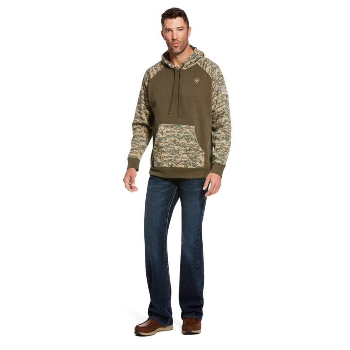 Ariat Patriot Hoodie Olivgrün Camouflage | YfXhPVag