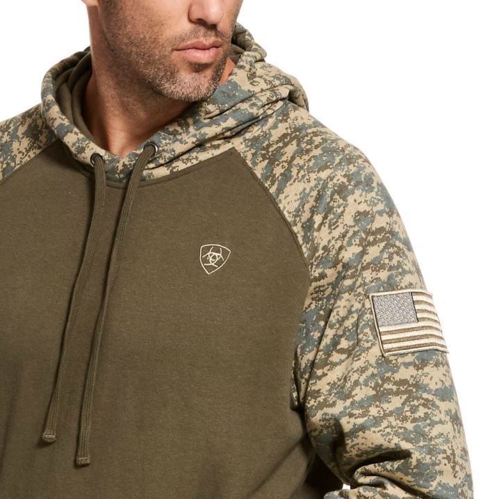 Ariat Patriot Hoodie Olivgrün Camouflage | YfXhPVag