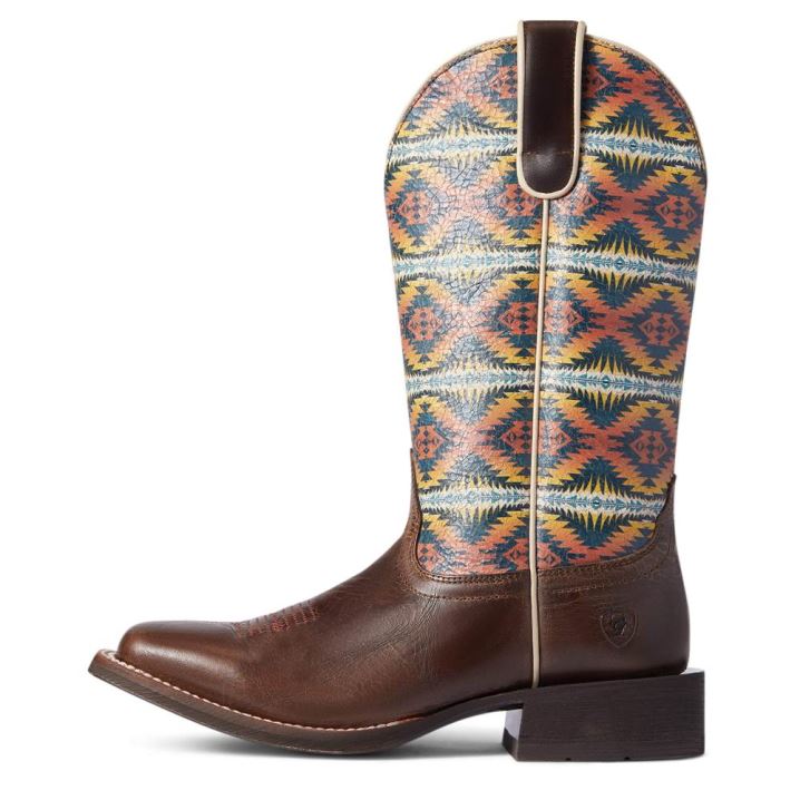 Ariat Pendleton Circuit Savanna Western Boot Crackled Cafe | IQCSXgmS