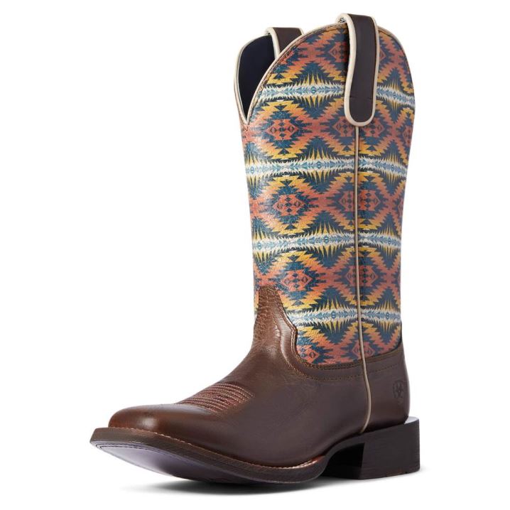 Ariat Pendleton Circuit Savanna Western Boot Crackled Cafe | IQCSXgmS