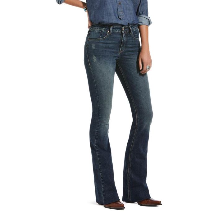 Ariat Premium High Rise Flare Jean Blau | gZlFjbC2