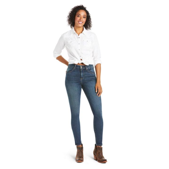 Ariat Premium High Rise Skinny Jean Stretch Blau | JMBebTUc