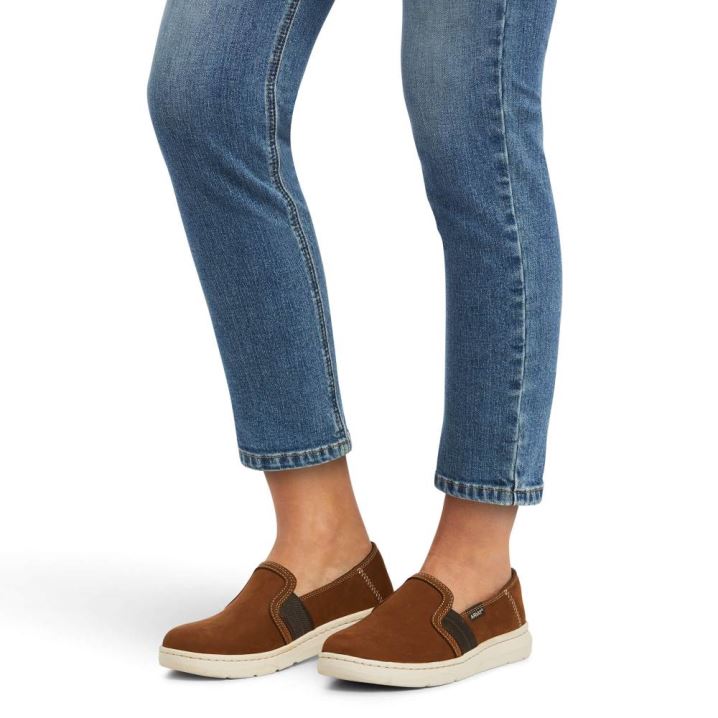 Ariat Premium High Rise Straight Crop Jean Blau | v5kCID4W