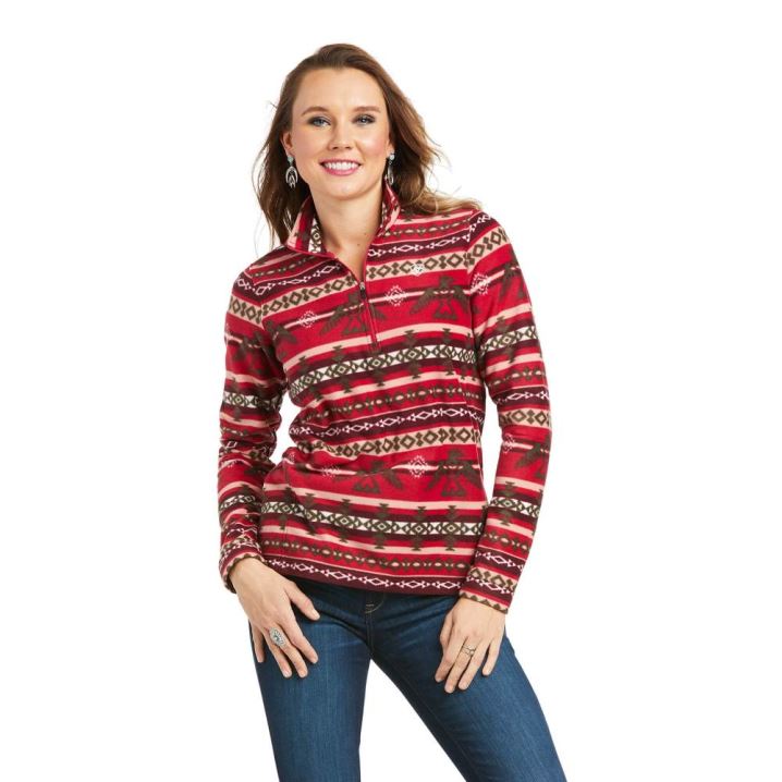 Ariat Printed Fleece 1/4 Zip Sweatshirt Thunderbird Serape | AAspEAqP