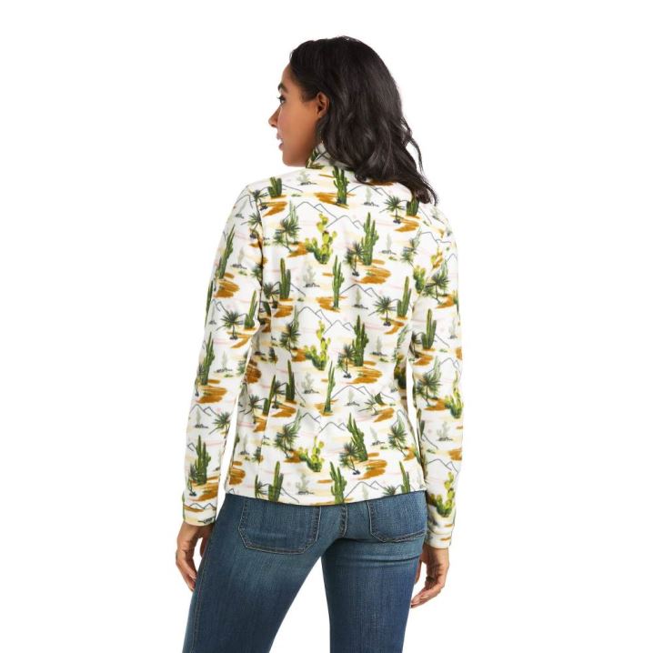 Ariat Printed Fleece 1/4 Zip Sweatshirt Cactus Scenery | EAyfCXzi