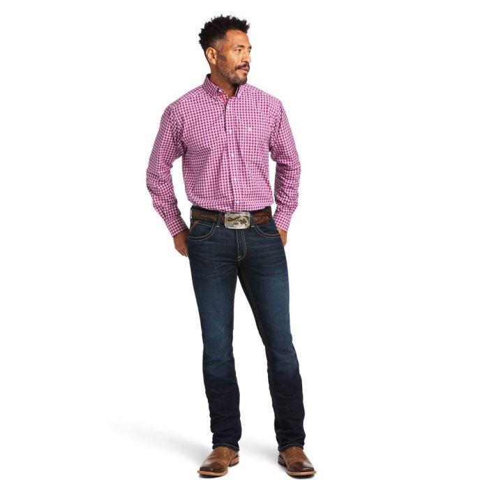 Ariat Pro Series Alexander Klassische Fit Shirt Hellrosa | wXefITC3