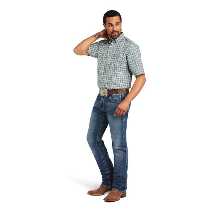 Ariat Pro Series Barrett Klassische Fit Shirt Grün | 9xGeHF7A