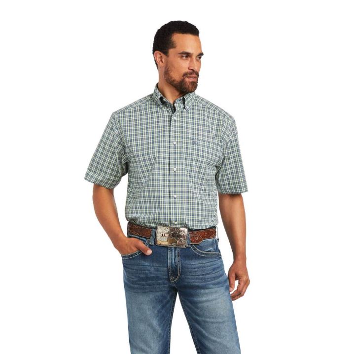 Ariat Pro Series Barrett Klassische Fit Shirt Grün | 9xGeHF7A