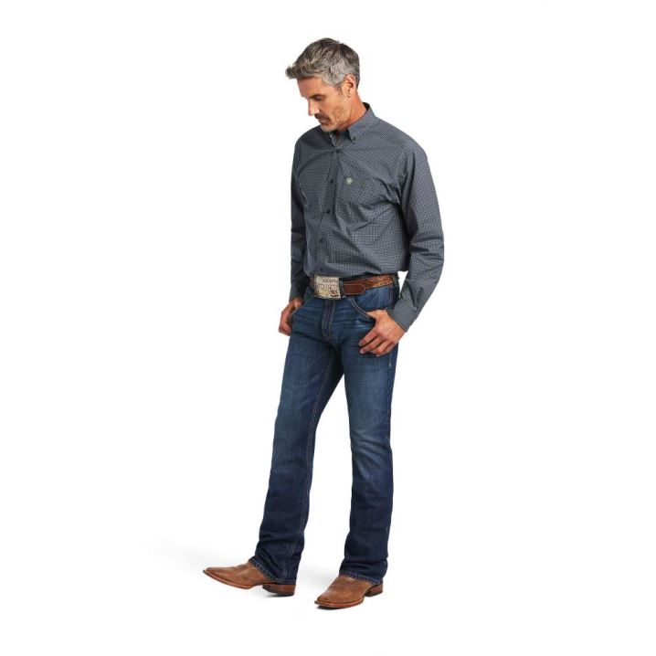 Ariat Pro Series Brian Klassische Fit Shirt Blau | KH0q7pxJ