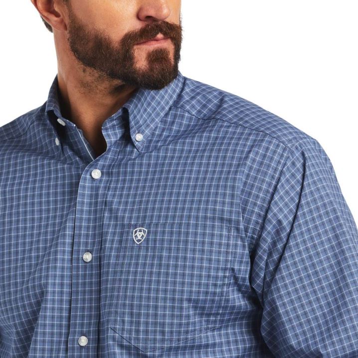 Ariat Pro Series Bryson Klassische Fit Shirt Dunkelgrau Blau | TQmg83SG