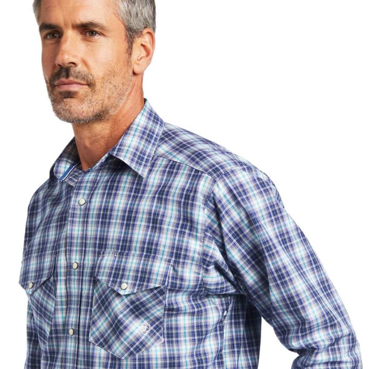 Ariat Pro Series Ivy Klassische Fit Shirt Blau | T5PpgMTA