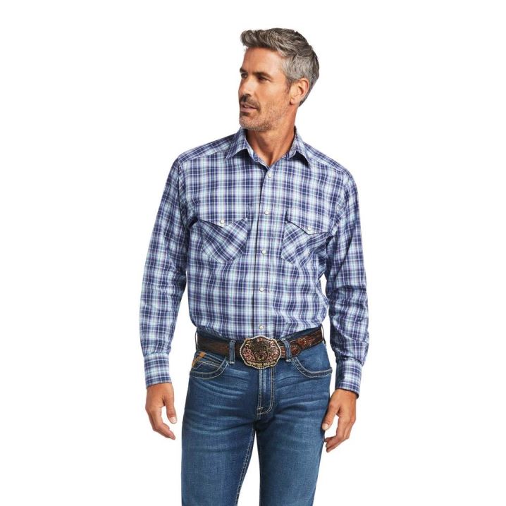 Ariat Pro Series Ivy Klassische Fit Shirt Blau | T5PpgMTA