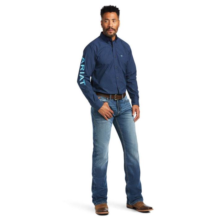 Ariat Pro Series Team Sully Fitted Shirt Navy | 5eoS2Qfv